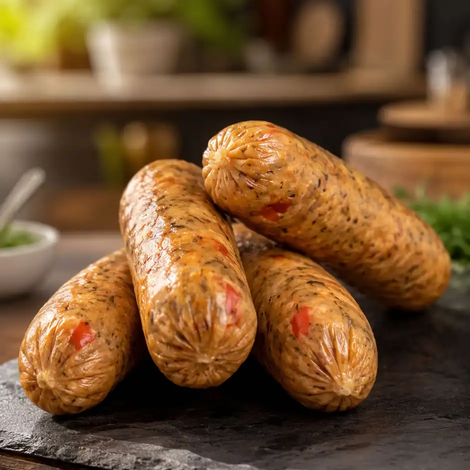 Chorizos a base de soja texturizada y gluten